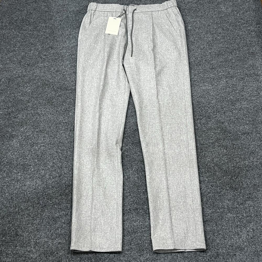 NEW Suitsupply Ames Pleat Gray Wool Pants Joggers Vitale Barberis Canonico 36